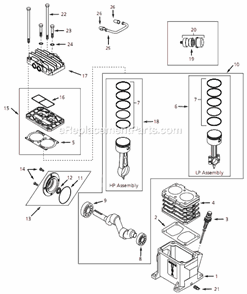 Page B Diagram and Parts List for TC261400 2002 Campbell Hausfeld Compressor